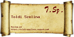 Toldi Szelina névjegykártya